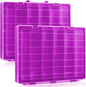 Juexica 2 Pcs Large 48 Grids Plastic Storage Bead Organizer Box, Tackle Box, Compartment Organizer Container with Adjustable Dividers for Jewelry Art Crafts Toys Screw Small Parts(Purple)