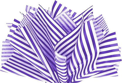Flexicore Packaging Puple Pin Stripe Print Gift Wrap Tissue Paper Size: 15 Inch X 20 Inch | Count: 100 Sheets | Color: Purple Pin Stripe