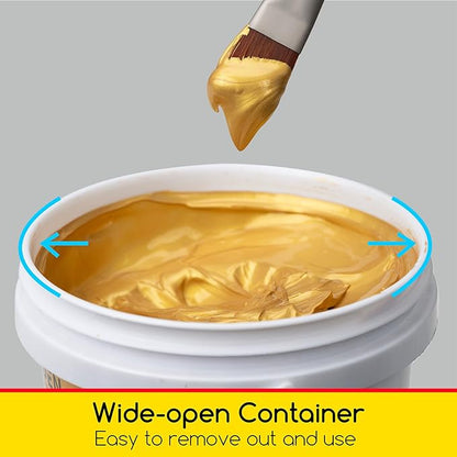 MEEDEN Metallic Gold Acrylic Paint: 1 L /33.8 oz Heavy Body Gloss Non-Toxic - Art Paints for Canvas, Wood, Craft Painting