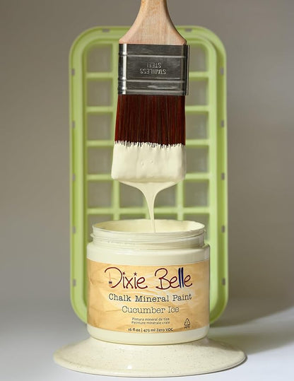 Dixie Belle Paint Company Chalk Finish Furniture Paint - Cucumber Ice (16oz) - Matte Subtle Green Chic Chalk Mineral DIY Furniture Paint