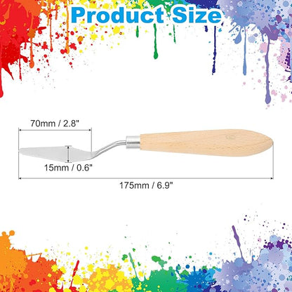 PATIKIL Art Spatula, No.6 15mm Stainless Steel Flexible Palette Knife Painting Knife Painting Spatula Oil Painting Mixing Scraper with Wood Handle for Canvas Acrylic Painting, Brown