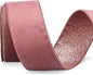 Ribbli Rose Gold Velvet Wired Ribbon 2.5 Inch Dusty Rose Velvet with Rose Gold Glitter Christmas Ribbon for Christmas Tree Decoration Big Bow Gift Wrapping Crafts Wreaths Supplies- 10 Yards