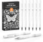 Shuttle Art White Gel Pens, 6 Pack 0.7mm, 1.0mm Gel Ink Pens Fine Point for Black Paper Highlighting Card Making Scrapbooking Coloring Writing Drawing Journaling Note Taking School Office Home