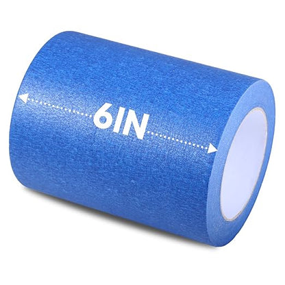 Wide Blue Painters Tape, 6 Inch x 55 Yards, Wide Masking Tape for 3D Printing, Laser Cutting, Painting, Crafting, Labeling, Packing, Office, School, Home Use, Removes Cleanly for 21 Days