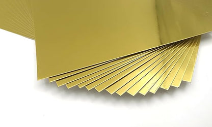 TGXRZX Metallic Light gold Cardstock Paper,Size 8 "x 11" (250gsm), 15PCS,Mirror Finish Gold Foil Board for Crafting, Invitations, and Decorations,Die Cut and Plotter,Card Making (Light gold)