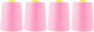 Mandala Crafts 4 Pack of Serger Threads Cones Spools - 20S/2 24000 Yards Polyester Baby Pink Threads for Sergers Machine and Overlock Quilting Sewing Machine