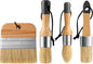 Chalk Paint Brushes Set of 4, Wax Brushes, Flat Pointed and Round Brush with Natural Bristles for Chalk Paint and Wax, Perfect for Painting or Waxing Furniture, Ideal for Home Decor