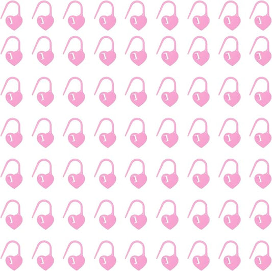 uxcell 400pcs Stitch Markers for Crocheting, Heart Shaped Crochet Marker Needle Clip Counter for Knitting Clothing Tag DIY Craft,Light Purple
