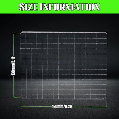 Clear Acrylic Stamp Blocks, 5.12" * 6.3" Acrylic Stamping Block Tool Clear Stamp with Grid Lines for Photography Props Scrapbooking Crafts Card Making