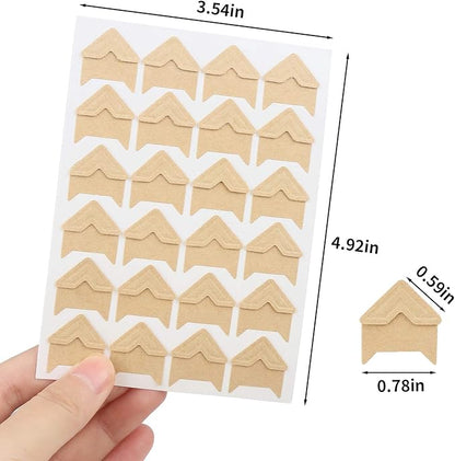 DERAYEE 12 Sheets Photo Corner Stickers, 6 Colors Self Adhesive Photo Mounting Corners for Scrapbooking Photo Album Diary DIY Craft