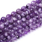 72PCS 10mm Natural Purple Dream Lace Amethysts Beads Crystal Round Loose Beads for Jewelry Making DIY Bracelet Necklace 32" 2 Strand