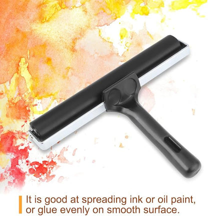 7.8 Inch Soft Rubber Brayer,Rubber Brayer Roller Paint Brush Ink Applicator Art Craft Oil Painting Tool