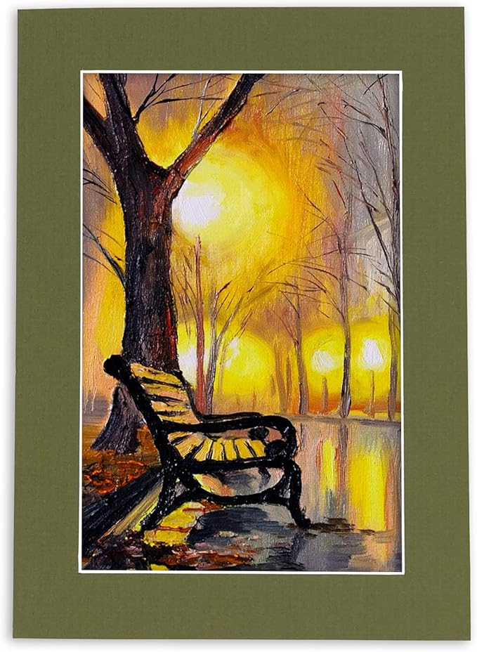 8x10 Mat for 6x8 Photo - Precut Dill Green Picture Matboard for Frames Measuring 8 x 10 Inches - Bevel Cut Matte to Display Art Measuring 6 x 8 Inches - Acid Free Pack of Ten MATS