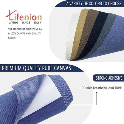 Canvas Repair Patch, 35X79 Inch Strong Sticky Fabric Repair Tape, Self-Adhesive Fabric Patch for Sofas, Tote Bags, Clothing, Car Seats, Furniture (Dark Blue, 35X79 Inch)