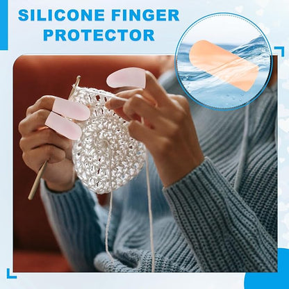 PATIKIL Gel Finger Cots 2"x0.79", 14 Pcs Silicone Finger Protector Support Finger Sleeve Cushions Thumb Protector Covers Fingertip Caps Gloves for Finger Cracking, Beige