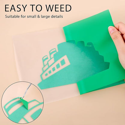 RENLITONG Apple Green Iron on Vinyl 12Inch by 50ft Roll HTV Heat Transfer Vinyl for T-Shirt HTV Rolls for All Cutter Machine - Easy to Cut & Weed for Heat Transfer Design