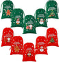 Tapleap Christmas Bags with Drawstring - 50Pcs 4x6 Red and Green Velvet Cloth for Wrapping Dice, Jewelry, Party Favors or Gifts for Friends, Children, Customers