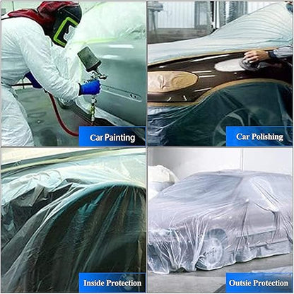 VECOPE 3-Piece Set,Pre- Masking Film Protection Covering Cloth Tape | for Automotive Covering Painting Paint Masking (2-Feet X 65-Feet)