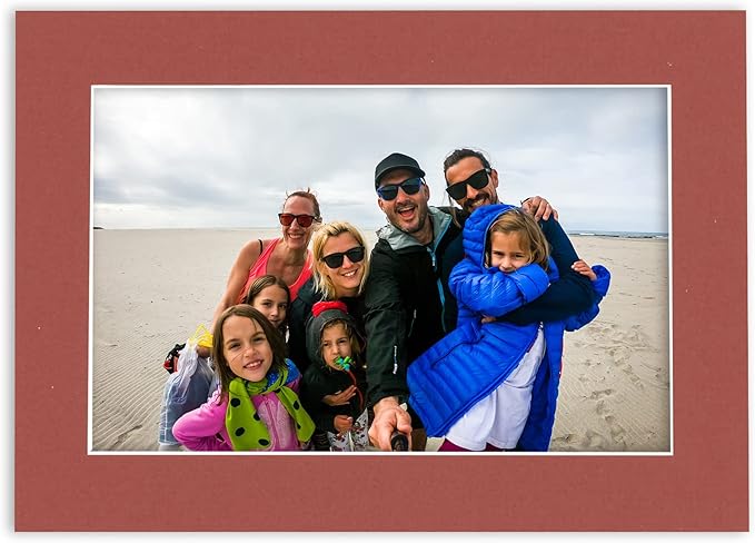 Poster Palooza 11x14 Mat Bevel Cut for 8.5x11 Photos - Acid Free Brick Red Precut Matboard - For Pictures, Photos, Framing - 4-ply Thickness