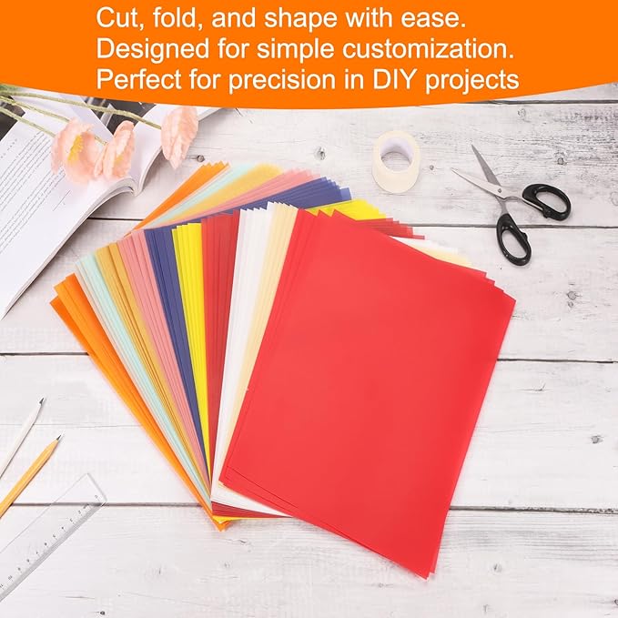 MECCANIXITY Colored Vellum Paper, 20 Sheet Light Pink Transparency 11.7 x 8.2 Printable Vellum Paper, Translucent Vellum Sheets for Printing Wedding Invitations, Ink Jet Laser Printer