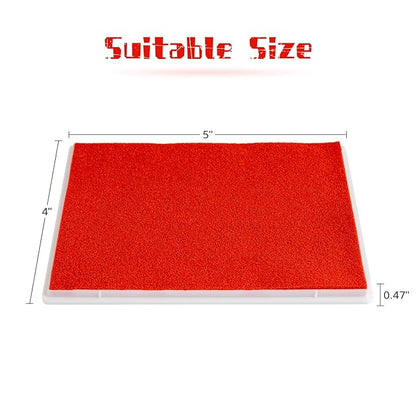 Ink Pad, 5x4'' Washable Non-Toxic Ink Stamp Pad for Baby Footprint Handprint, Red