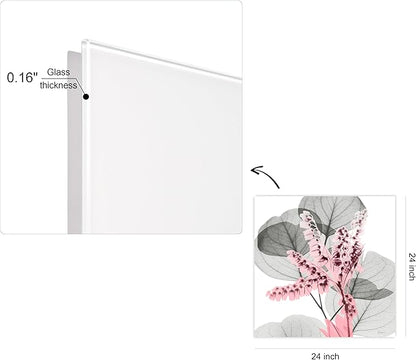 Empire Art Direct Frameless Free Floating Tempered Glass Panel Graphic Wall Art Ready to Hang, 24" x 24", Eucalyptus Bush 1
