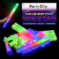 Party City 24pk LED Foam Glow Sticks 14”- Glow in the Dark Party Supplies Favors, Colorful Flashing Wand with 3 Modes, Light Up Foam Sticks Bulk Party Pack for Wedding, Birthday, Concert, Halloween