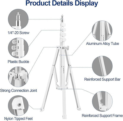 WELLMAKING 32''(80cm) Photography Reflector Dual Handle Collapsible 5-in-1 with Tilt Adapter Reflector, White Portable Stand and Pouch for Studio & Outdoor Lighting-Translucent,Silver,Gold,White&Black