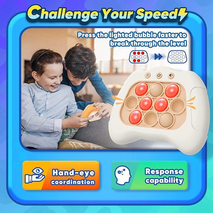 Handheld Game Sensory Fidget Toys for Kids Age 6-12, Birthday Gifts for 3 4 5 6 7 8 9 Year Old Boys & Girls & Teens-White