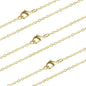 ALEXCRAFT Wholesale 12 PCS Gold Plated Brass Cable Chains Necklace Bulk Finished Chains for Jewelry Making (18 Inch(2MM))