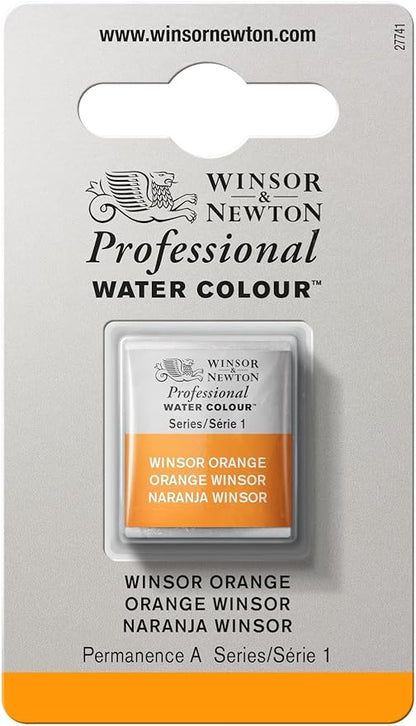 Winsor & Newton Professional Water Colour Paint, Half Pan, Winsor Orange