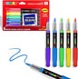POMAC Acrylic Paint Markers Pens 5 Assorted Colors, Water-Based Paint Markers Pen Brush Tip, No-Bleed Liquid Acrylic Marker Waterproof for Fabric, Canvas, Rock, Glass, Wood, DIY Crafts, Art Supplies