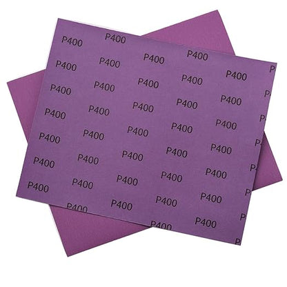 Sandpaper 15Pcs, 400 Grit Sandpaper, Wet Dry Sandpaper Sheets 9 X 11 Inch, White Fused Alumina Abrasive, Sander Paper for Wood Furniture Finishing, Metal Sanding, Automotive Polishing