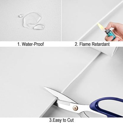 Neoprene Sponge Rubber Foam Sheets with Adhesive Backing, 12" x 81" x 1/4" White Foam Roll Insulation Board Soundproof Neoprene Mat, Great for Cosplay Padding, DIY, Gaskets, Costume, Crafts