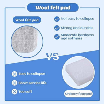 WONVOC Needle Felting Mat, Needle Felting Tools, 10''x10''x1'' Natural Felting Wool Pad, Needle Felting Supplies, with Finger Cots and 30 Straight Pins, Felt Pad for Making Felting Crafts