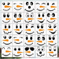 25pcs Christmas Snow Man Face Stencils for Crafts Reusable Drawing Stencil Small Ornament Stencils for Painting on Wood Christmas Balls Wall Home Decorations(25 Snowface 3in)