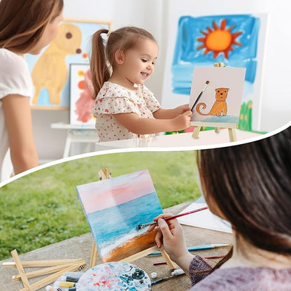36 Pack 9 Inch Wood Easels, Easel Stand for Painting Canvases, Art, and Crafts,Tripod,Painting Party Easel,Kids Student Tabletop Easels for Painting,Portable A-Frame Tripod Tabletop Easel Set