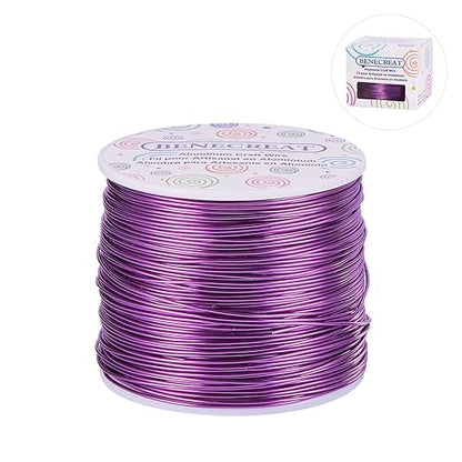 BENECREAT 18 Gauge Jewelry Craft Aluminum Wire 492 Feet Bendable Metal Sculpting Wire for Craft Floral Model Skeleton Making (Purple, 1mm)