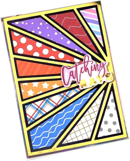 Mvchifay Cutting Dies for Card Making Metal Die-Cuts Scrapbooking Tool Hollow Frame DIY Craft Punch Template Embossing for Paper Album Decor (Sun Frame-14x10cm)