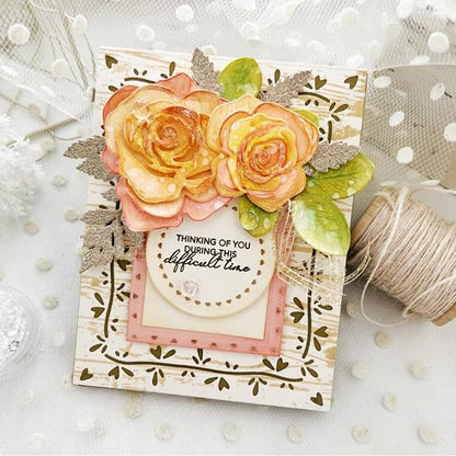 Cutting Dies Metal Stencils Scrapbooking Tools DIY Embossing Template for Paper Card Making Album Arts Crafts Supplies (Flower Set A-10.2x14.3cm)