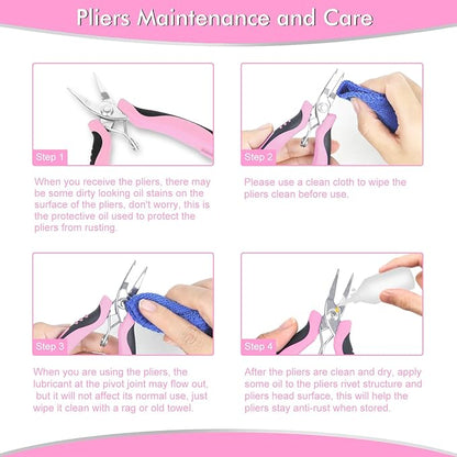 Toolour Jewelry Pliers Set Jeweler Making Tools for Adults,11pcs Professional Jewelry Pliers Tool Kit with Jewellery Making Supplies for DIY Beading Crafting Crimping Cutting Repair