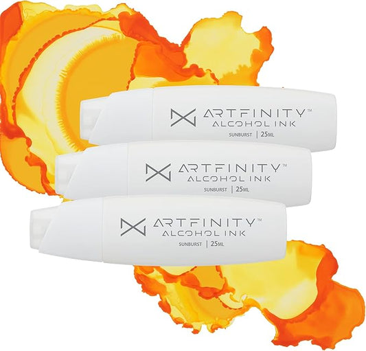 Alcohol Inks 3 Pack - Vibrant, Professional, Dye-Based Alcohol Inks for Artfinity Alcohol Markers, Artists, Drawing, & More! - Sunburst YR05-3