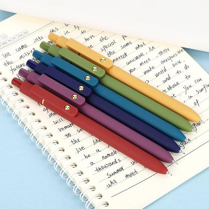 Gel Pens 6Pcs, 0.7mm Smooth Writing Black Ink Pens for Journaling, Cute Aesthetic Office Desk Accessories, School Supplies, Gift for Students & Artists (6Pcs Vintage-Black Ink)