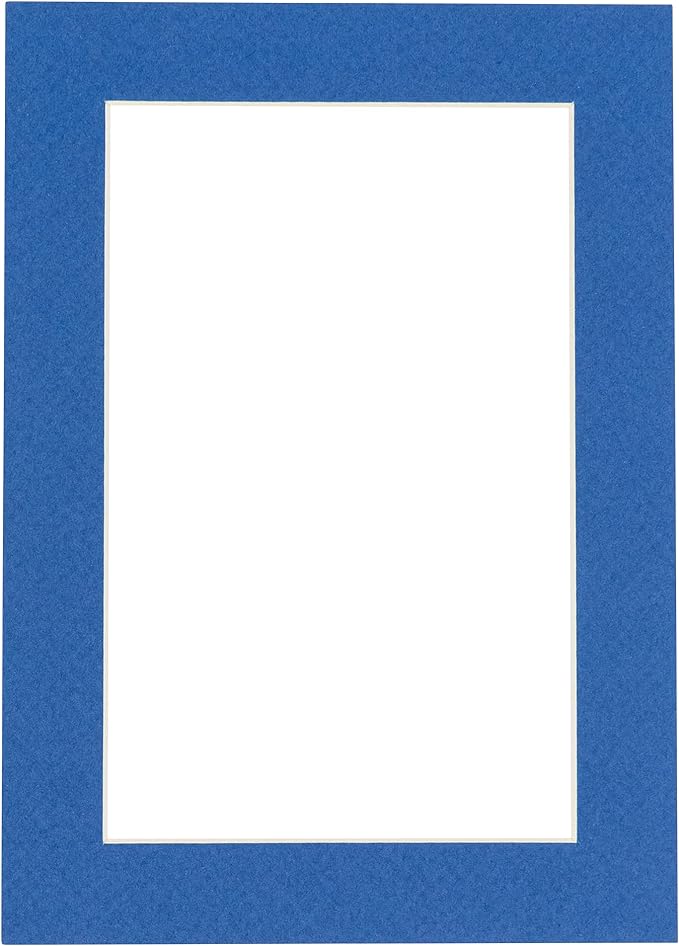 8.5x11 Mat Bevel Cut for 7x9 Photos - Acid Free Royal Blue Precut Matboard - For Pictures, Photos, Framing - 4-ply Thickness