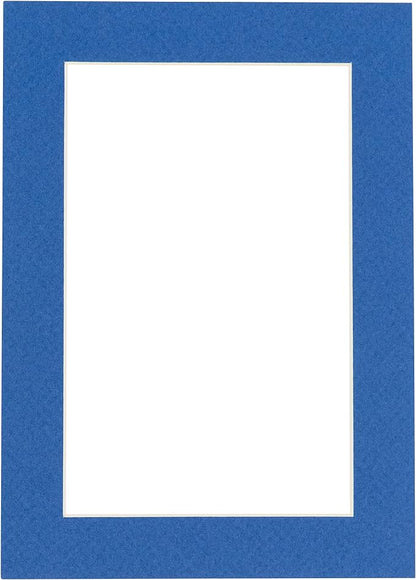 8x10 Mat Bevel Cut for 5.5x8.5 Photos - Acid Free Royal Blue Precut Matboard - For Pictures, Photos, Framing - 4-ply Thickness