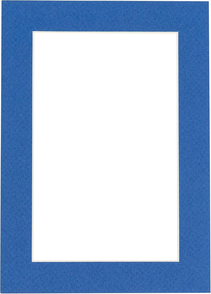 5x7 Mat for 8.5x11 Frame - Precut Mat Board Acid-Free Show Kit with Backing Board, and Clear Bags Royal Blue 5x7 Photo Matte Made to Fit a 8.5x11 Picture Frame Matboard for Framing, Pack of 1 Mat