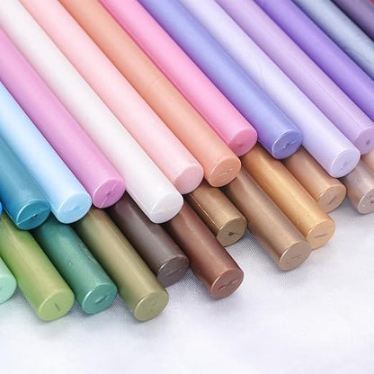 Gray Blue Wax Seal Sticks, 30pcs Sealing Wax Sticks, HOSEALING Glue Gun Wax Seal Sticks for Wax Seal Stamp, Premium Sealing Wax for Wedding Invitations, Letter, Envelope (Mini Size)
