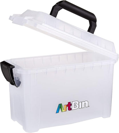 ArtBin 6815AG Mini Sidekick Carrying Case, Portable Art & Craft Organizer with Handle, [1] Plastic Storage Case, Clear