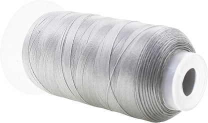 Mandala Crafts Silver Heavy Duty Thread - 1500 Yds Tex 70 Thread for Sewing Drapery Jeans Leather Hair - Bonded Polyester for Outdoor Marine Upholstery