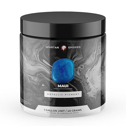 Spartan Epoxies Metallic Pigment Powder for Epoxy - 30 Unique Colors, 4oz for 1 Gallon and 12oz for 3 Gallons of Clear Epoxy, Made in The USA (Maui, 4oz (45 Grams))